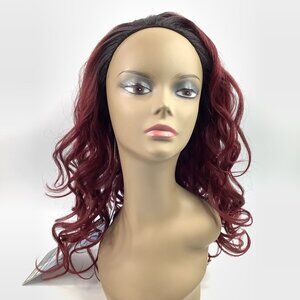 Outre Quick Weave ALEENA Half Wig DR RED VELVET 20" Synthetic Wavy